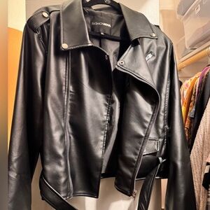 Fashion Nova Sleek Black Leather Jacket